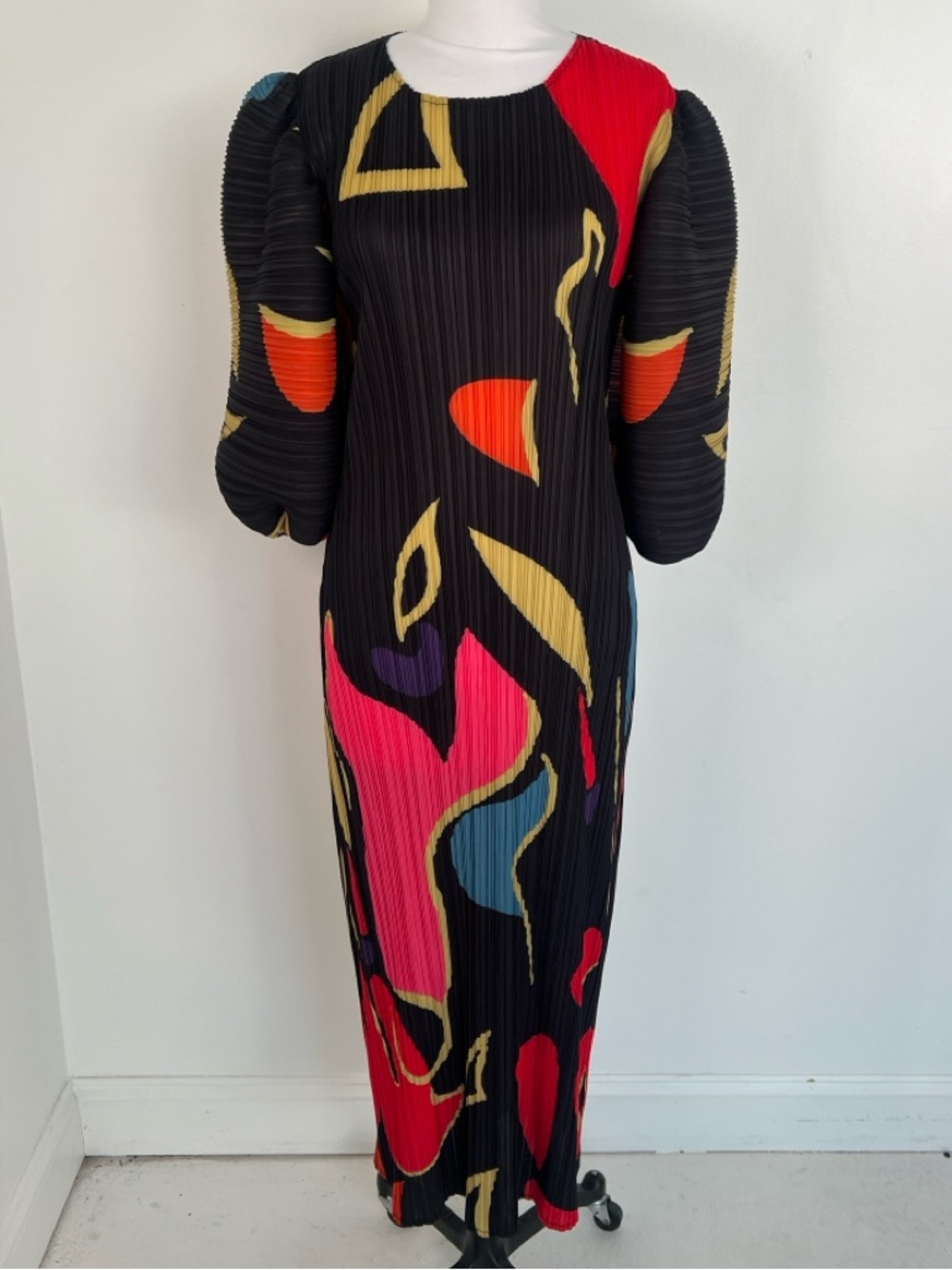 EUC! N by Nancy Crinkled Floral Abstract Dress Size L